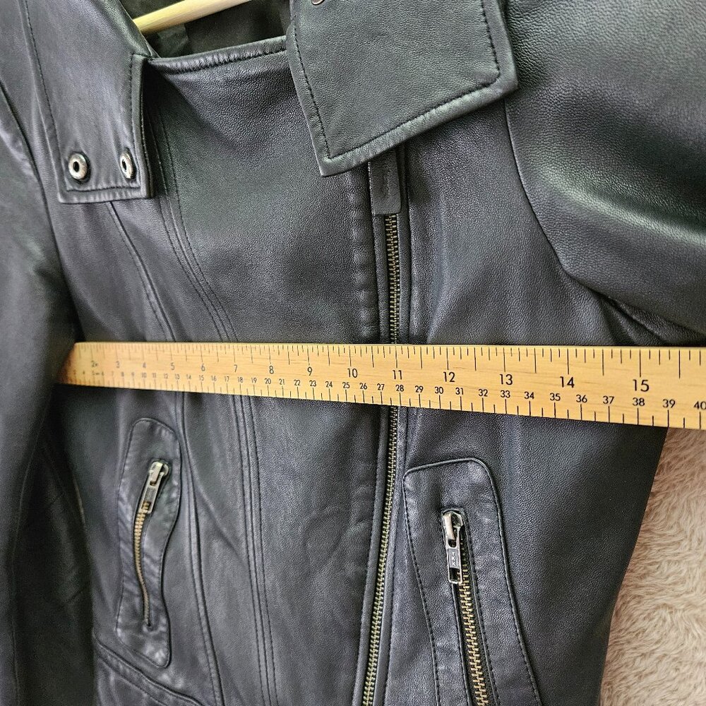 Mackage for Aritzia Leather Biker Jacket Full Zip Coat Pockets Women's Size XS - Picture 5 of 7
